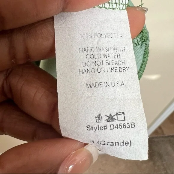 EZRA Green & White Polka Dot Dress - Picture 7 of 8